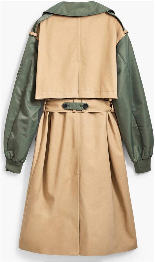 Desigual trenchcoat met bombermouwen beige - Foto 3