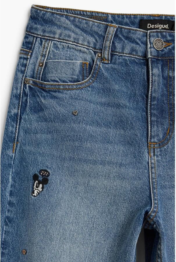 Desigual cropped jeans met borduursels blauw - Foto 2