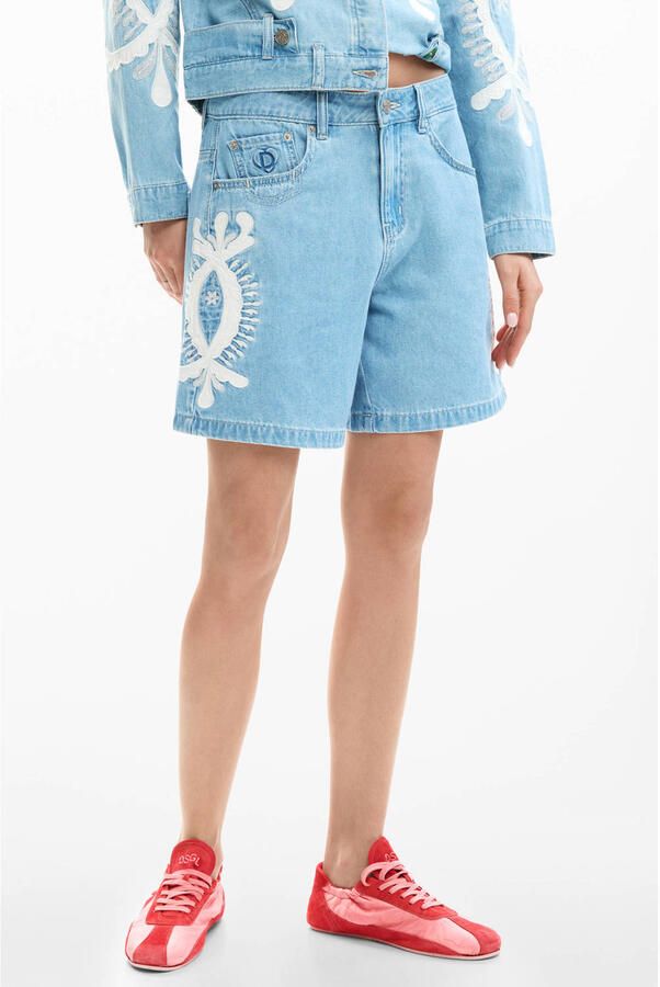 Desigual denim baggy high waist short medium blue denim