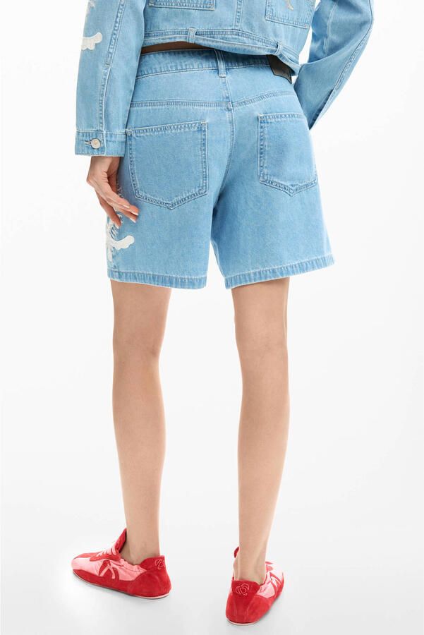 Desigual denim baggy high waist short medium blue denim - Foto 2