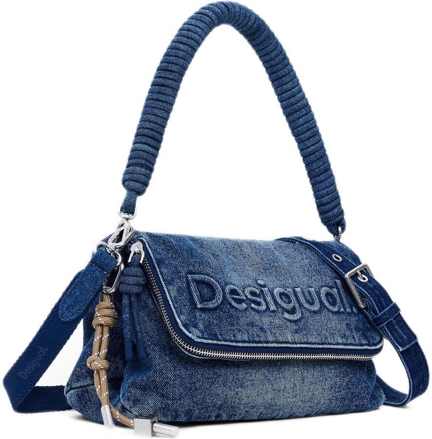 Desigual Blauwe Schoudertas met Rits Lente Zomer Vrouwen Blue Dames