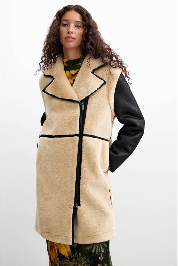 Desigual lammy jas beige zwart