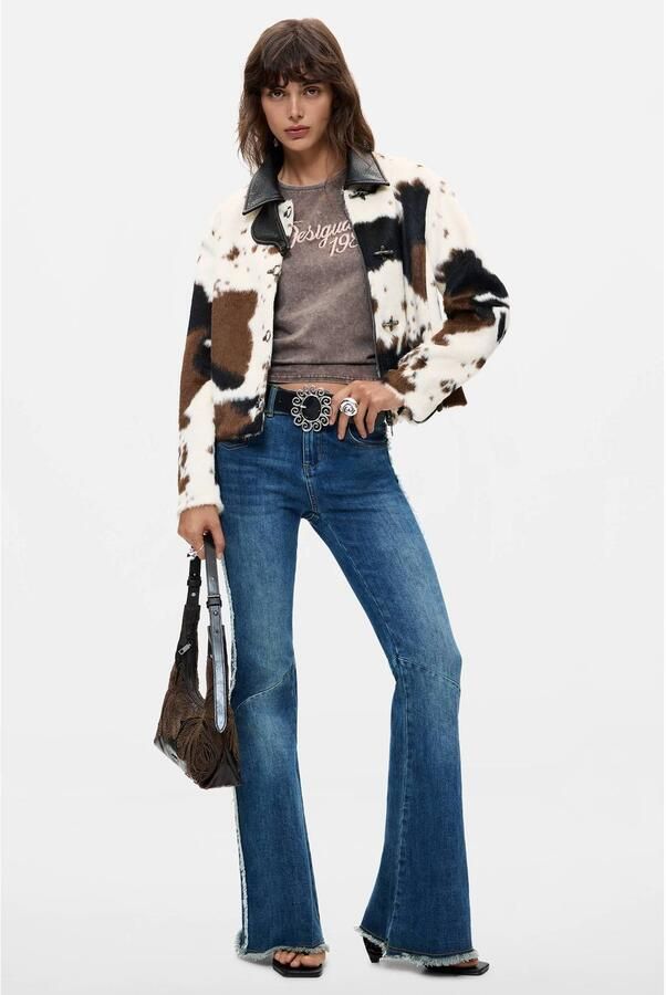 Desigual lammy jas beige zwart - Foto 3
