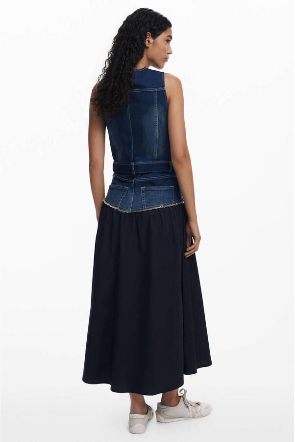 Desigual denim midi jurk medium blue denim - Foto 3