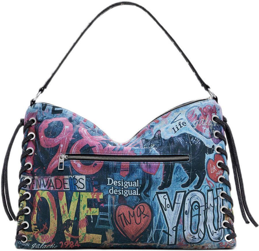 Desigual denim schoudertas blauw - Foto 2