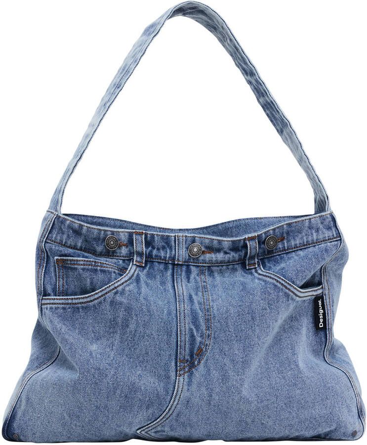 Desigual denim schoudertas blauw