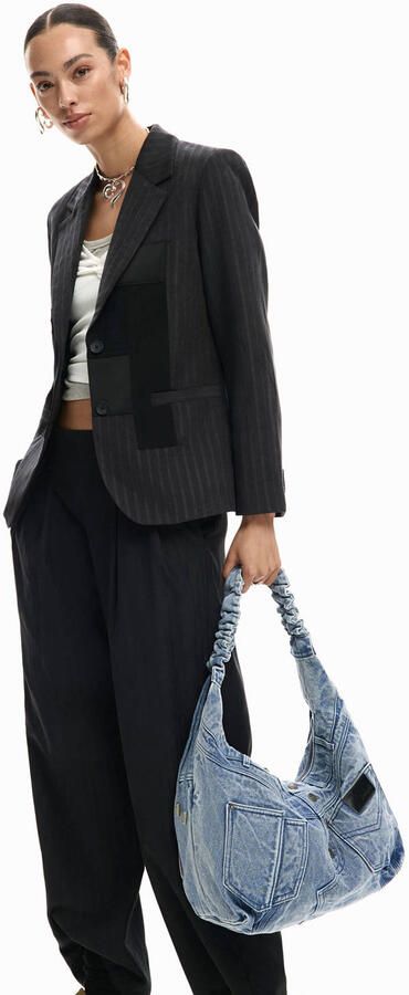 Desigual denim schoudertas blauw