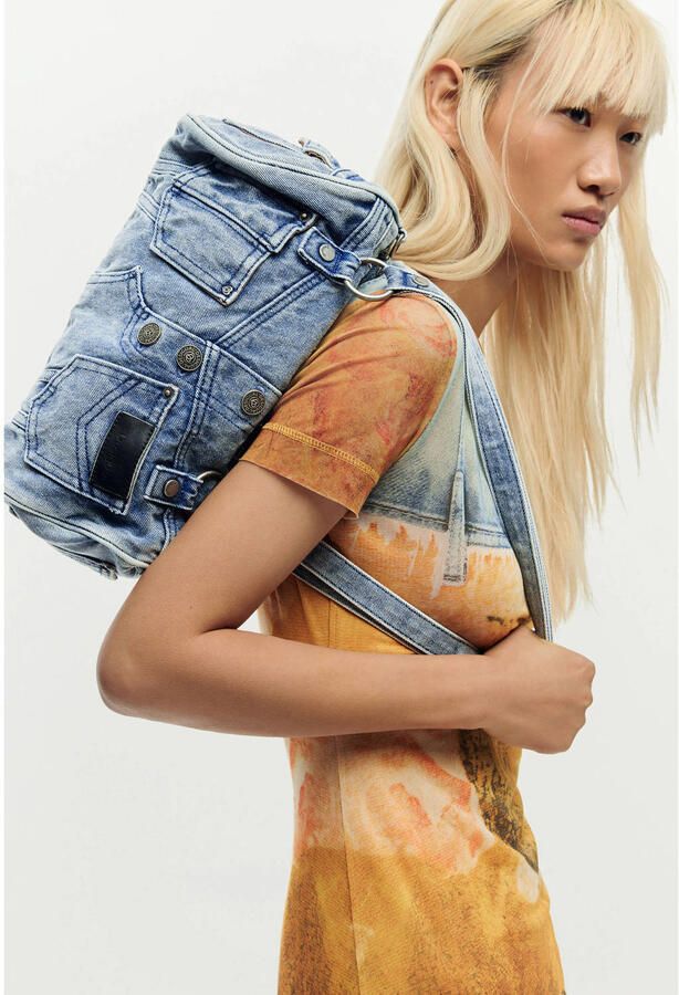 Desigual denim schoudertas blauw - Foto 2