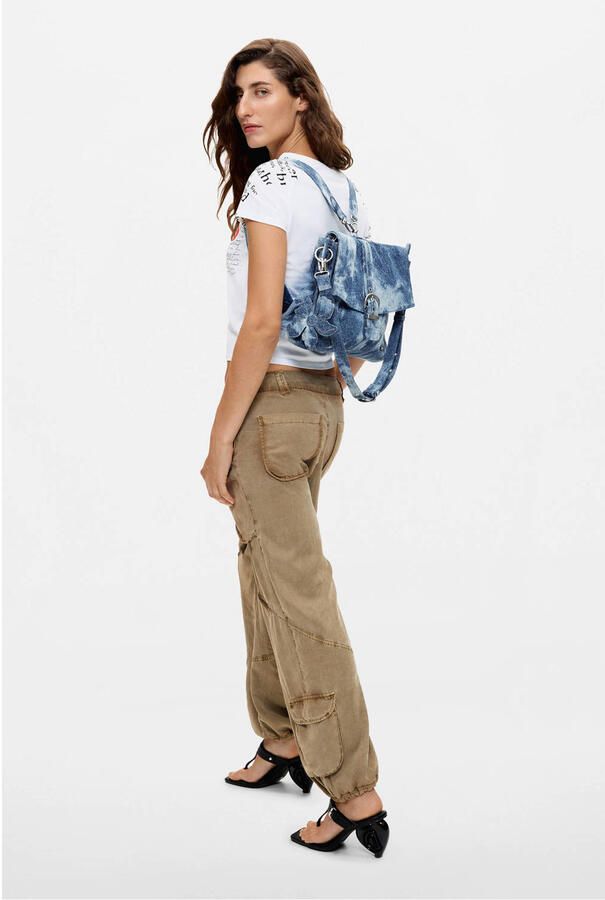 Desigual denim schoudertas blauw