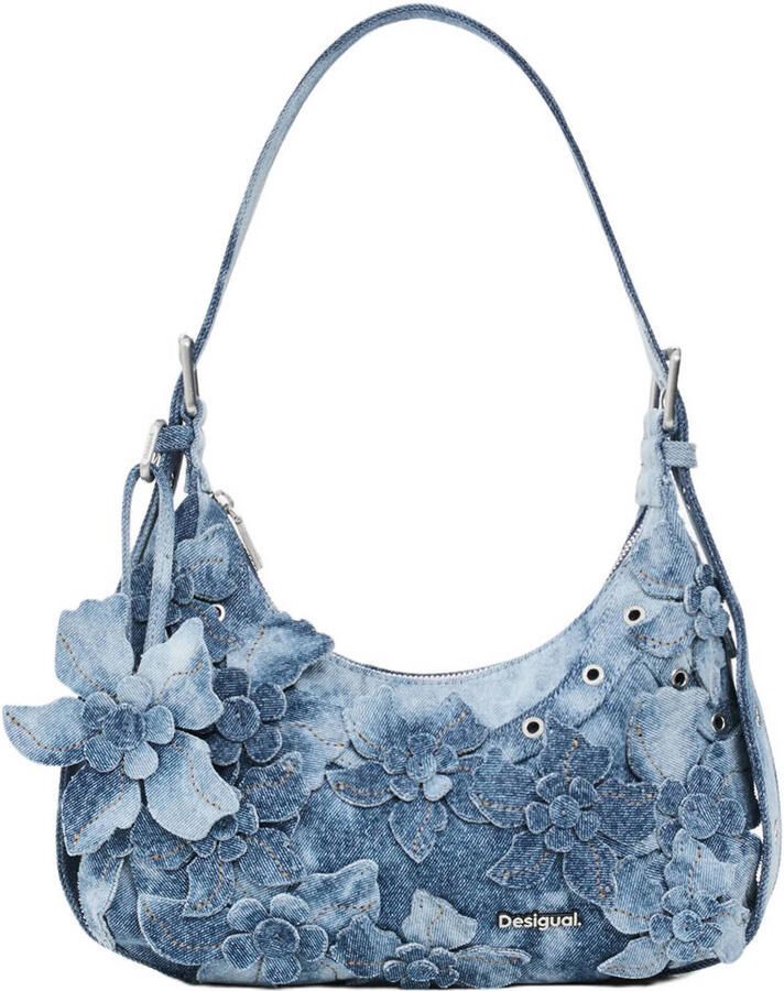 Desigual denim schoudertas blauw
