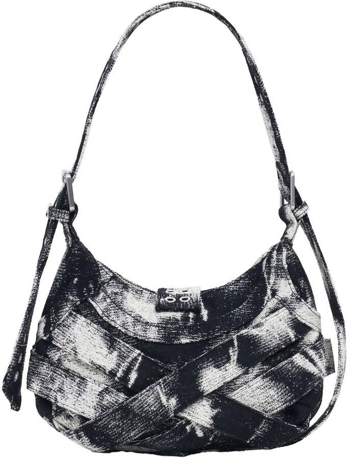 Desigual denim schoudertas zwart grijs - Foto 3
