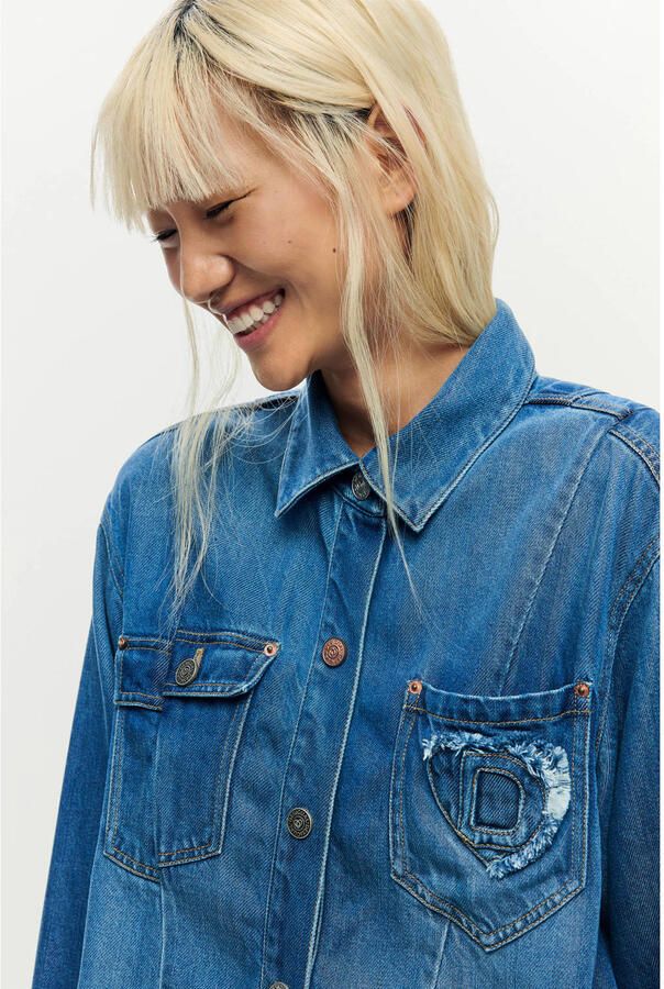 Desigual denim spijkerjas mediumblauw - Foto 2