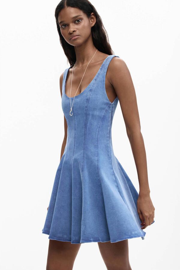 Desigual denim spijkerjurk mediumblauw - Foto 2
