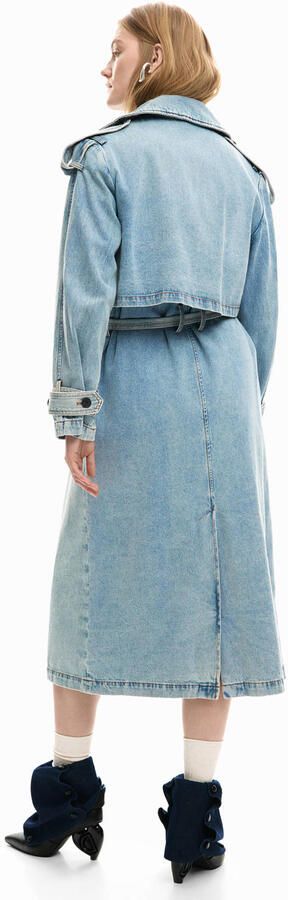 Desigual denim trenchcoat light blue denim - Foto 3