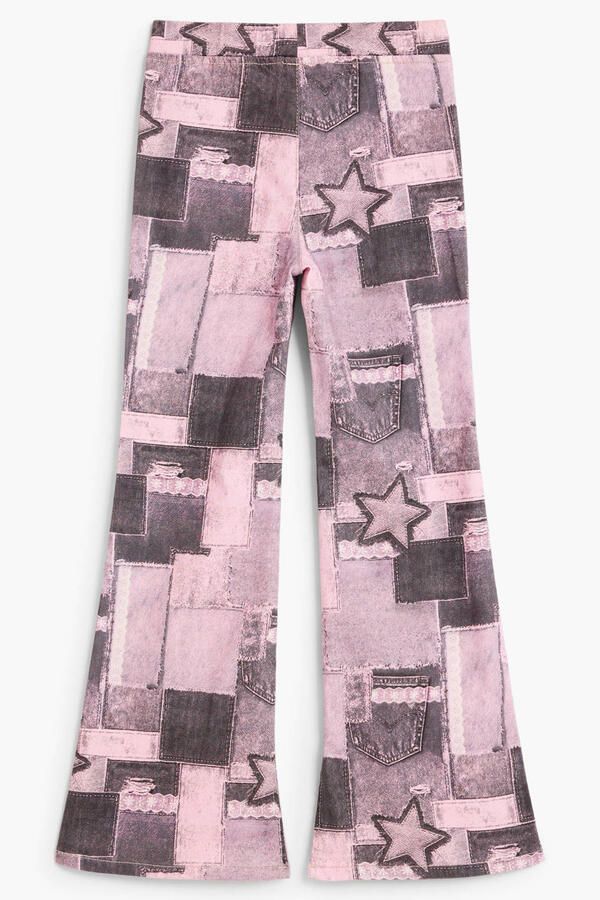 Desigual flared broek met print roze - Foto 2