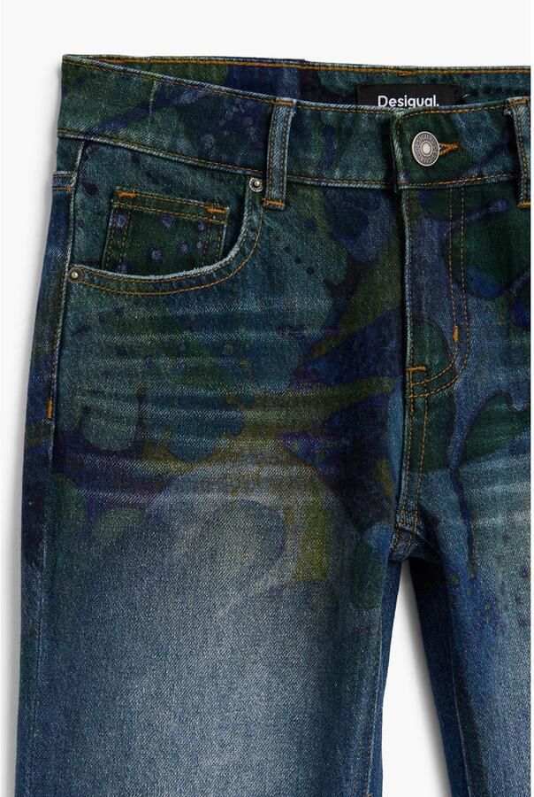 Desigual flared jeans met print donkerblauw - Foto 2