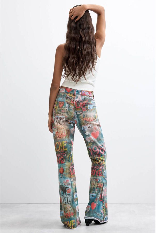 Desigual flared jeans met print meerkleurig - Foto 2