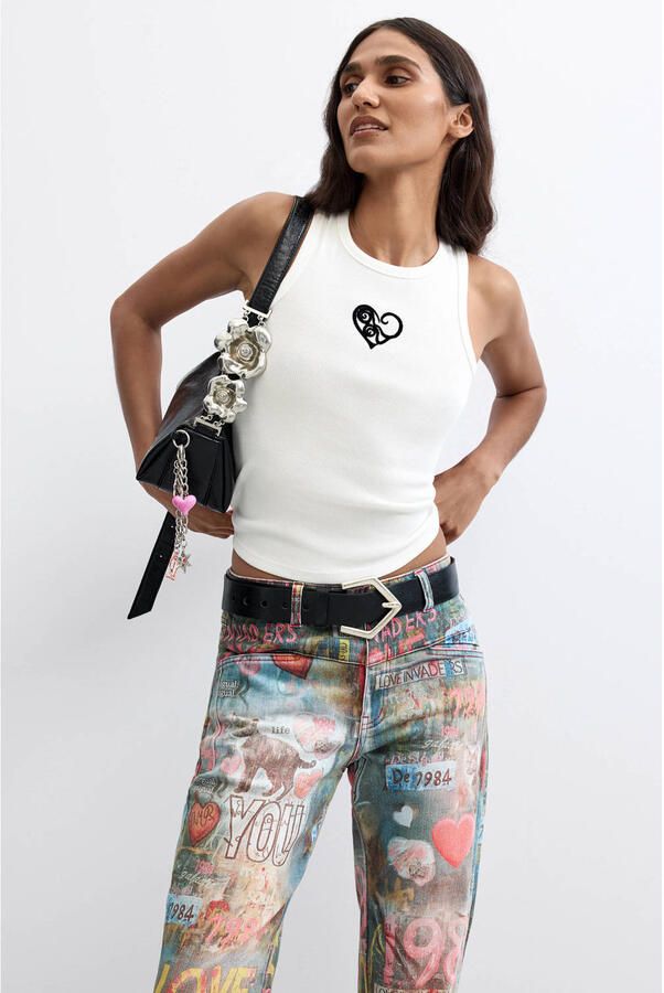 Desigual flared jeans met print meerkleurig - Foto 3