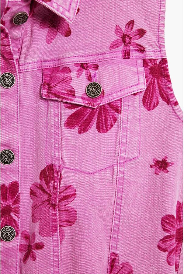 Desigual gebloemd gilet roze - Foto 2