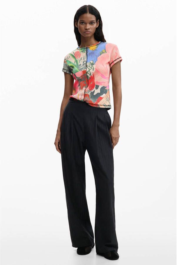 Desigual gebloemd T-shirt roze - Foto 2