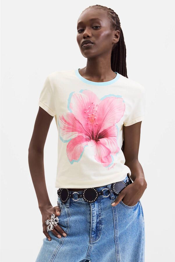 Desigual gebloemd T-shirt wit