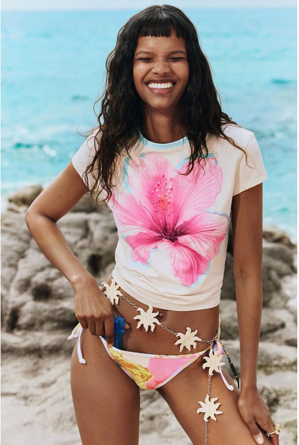 Desigual gebloemd T-shirt wit - Foto 3