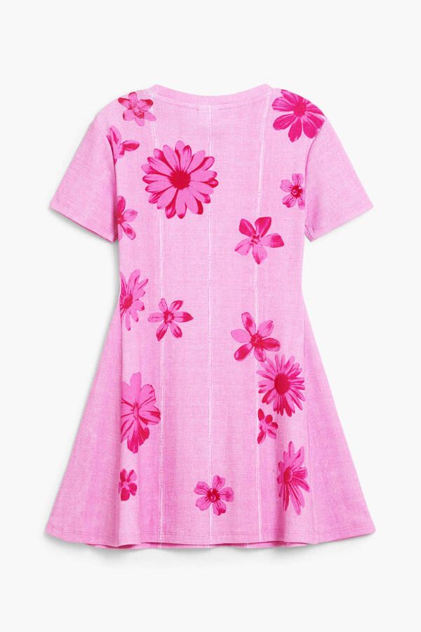 Desigual gebloemde A-lijn jurk roze - Foto 3