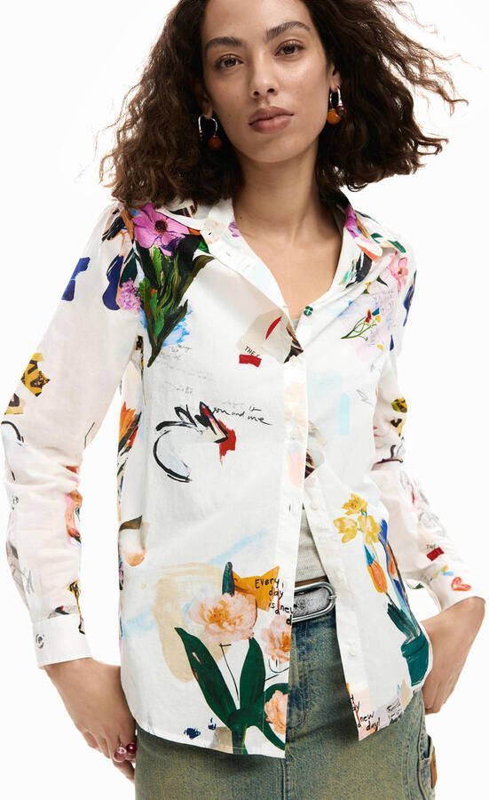 Desigual gebloemde blouse wit