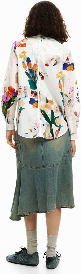 Desigual gebloemde blouse wit - Foto 3