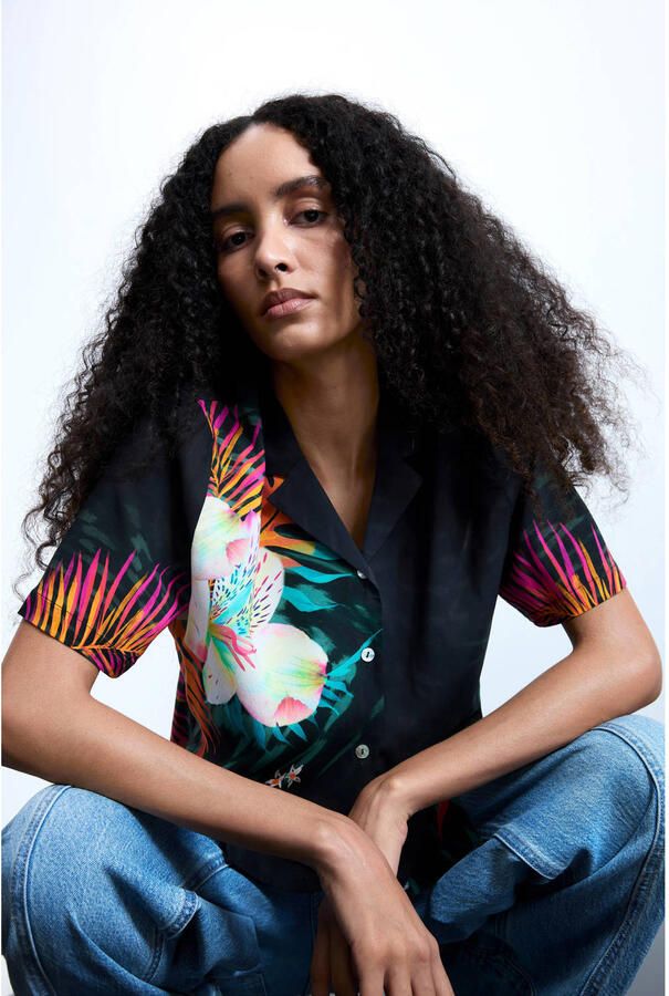 Desigual gebloemde blouse zwart - Foto 2