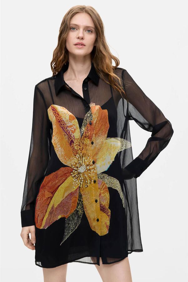 Desigual gebloemde blousejurk zwart