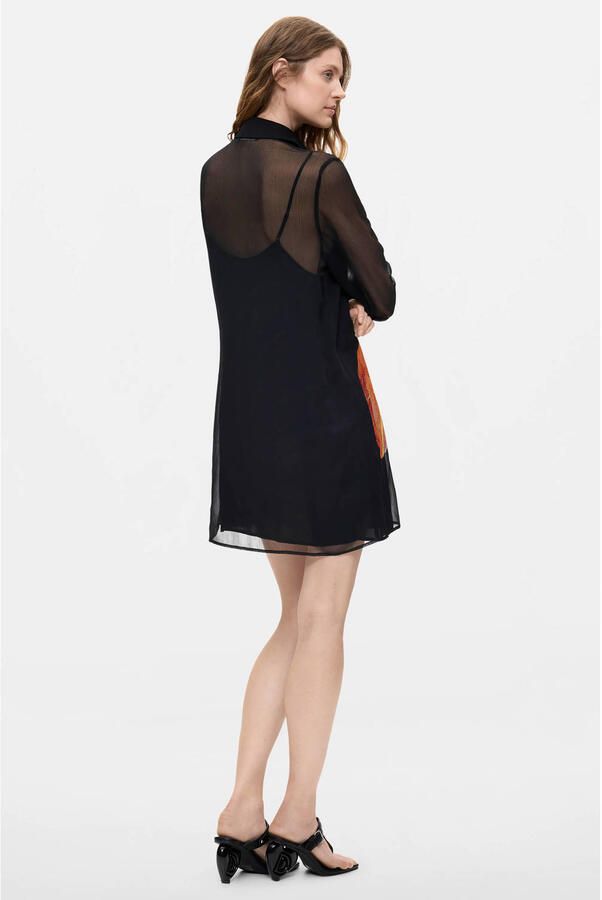 Desigual gebloemde blousejurk zwart - Foto 2