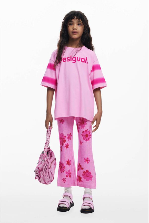 Desigual gebloemde casual broek roze