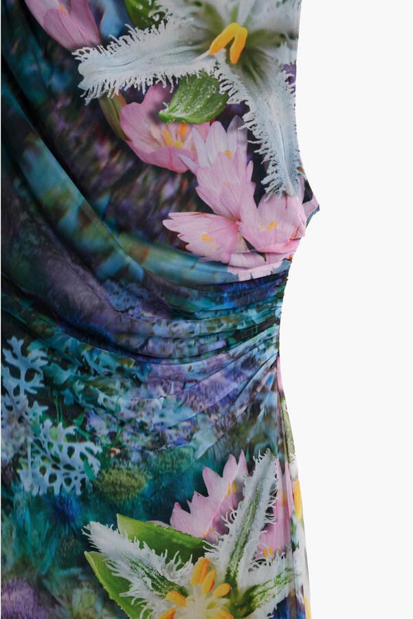 Desigual gebloemde cocktailjurk donkergroen - Foto 2