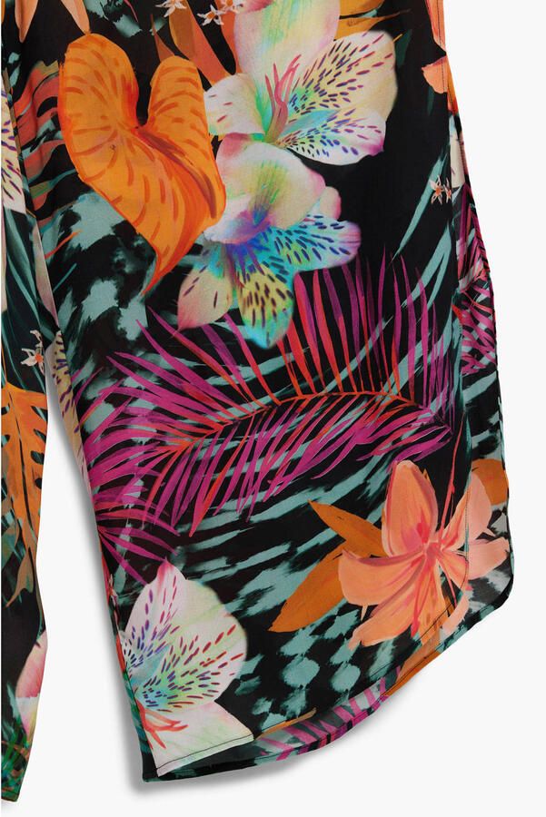 Desigual gebloemde jumpsuit zwart - Foto 2