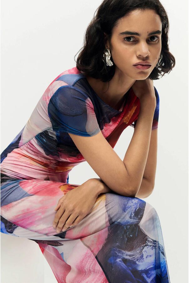 Desigual gebloemde maxi jurk blauw - Foto 2