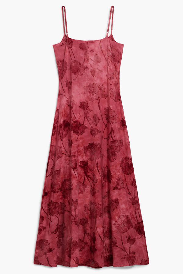 Desigual gebloemde midi jurk rood - Foto 3