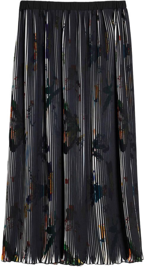 Desigual gebloemde midi rok zwart - Foto 2