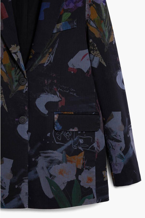 Desigual gebloemde regular blazer zwart - Foto 2