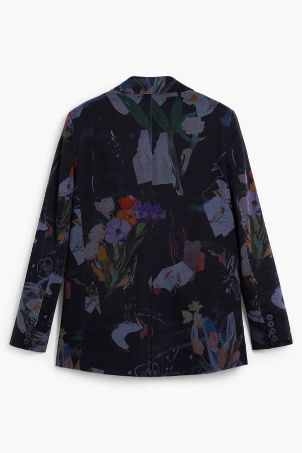 Desigual gebloemde regular blazer zwart - Foto 3