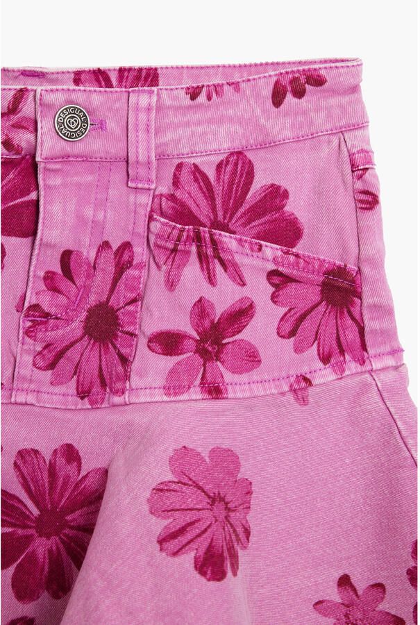 Desigual gebloemde spijkerrok roze - Foto 2