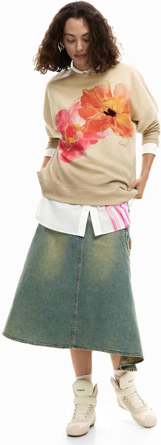 Desigual gebloemde sweater ecru - Foto 2