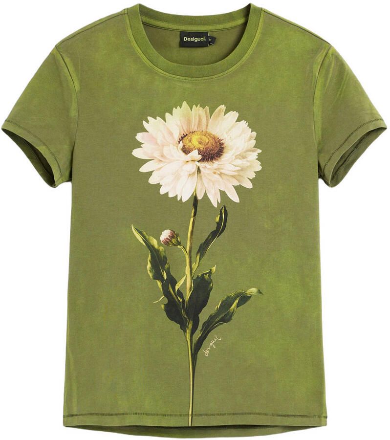 Desigual gebloemde T-shirt groen - Foto 2