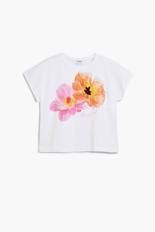 Desigual gebloemde T-shirt wit - Foto 3