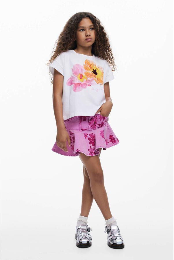 Desigual gebloemde T-shirt wit - Foto 2