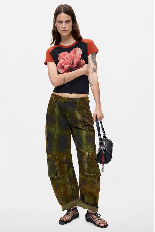 Desigual gebloemde T-shirt zwart - Foto 2