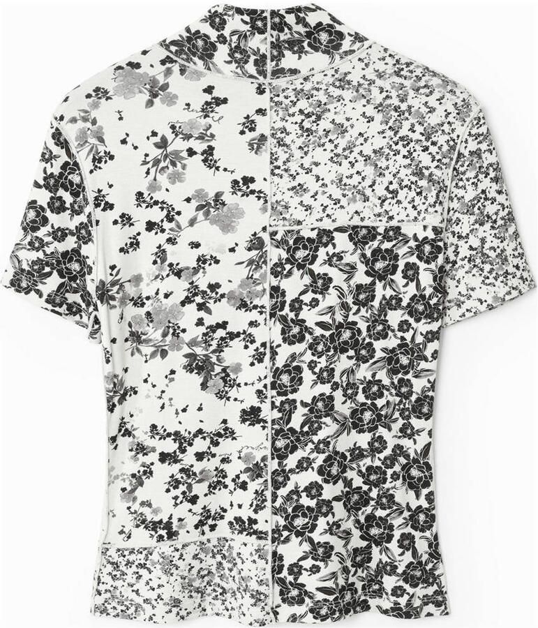 Desigual gebloemde top ecru zwart