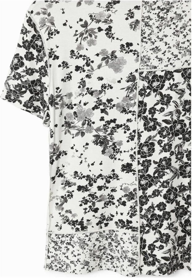 Desigual gebloemde top ecru zwart - Foto 2