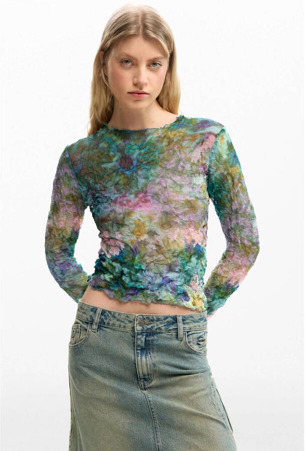 Desigual gebloemde top meerkleurig