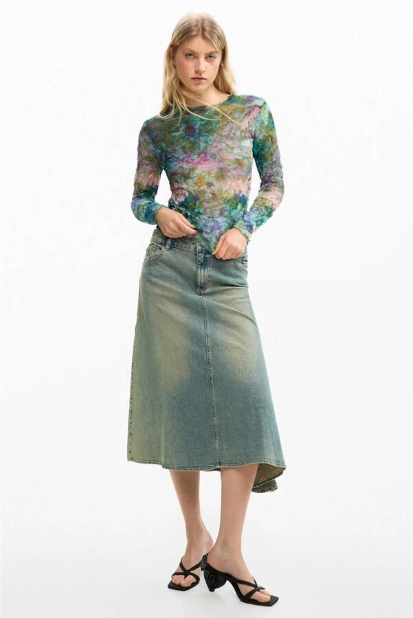 Desigual gebloemde top meerkleurig - Foto 3